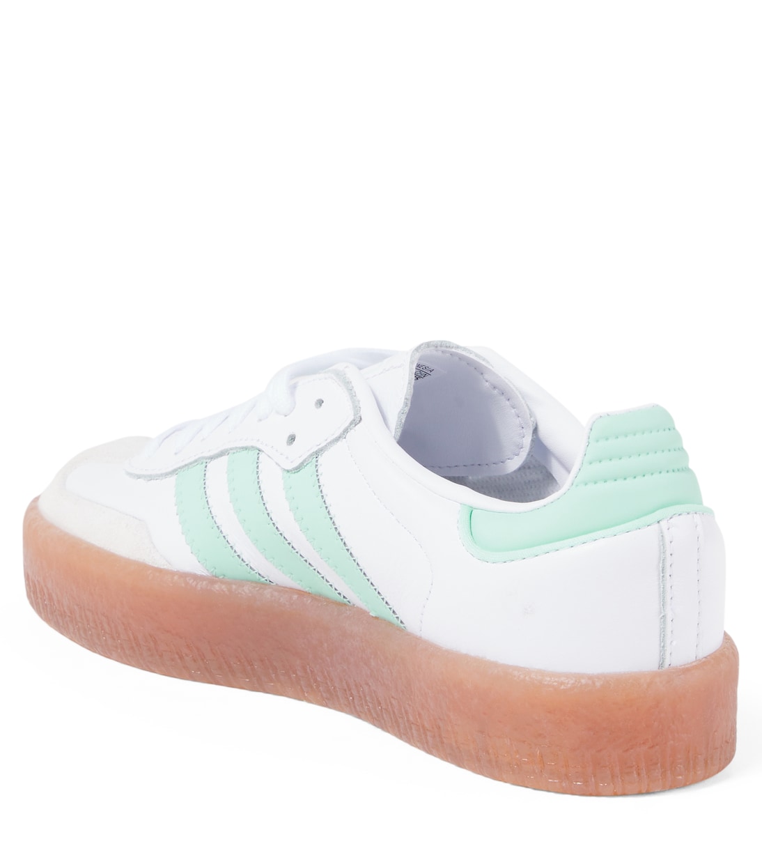 Кроссовки Sambae из кожи и замши Adidas Originals Kids, Ftwr White/Clear Mint — фото 2