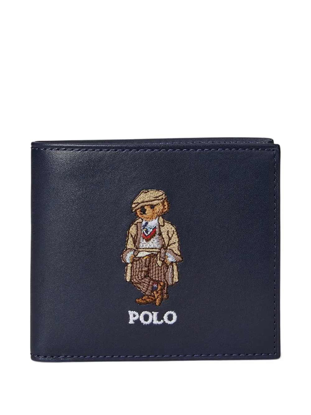 

Кожаный кошелек с вышивкой Polo Bear POLO RALPH LAUREN, синий