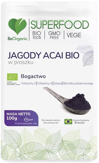 

БИО порошок ягод асаи BeOrganic 100 г BeOrganic