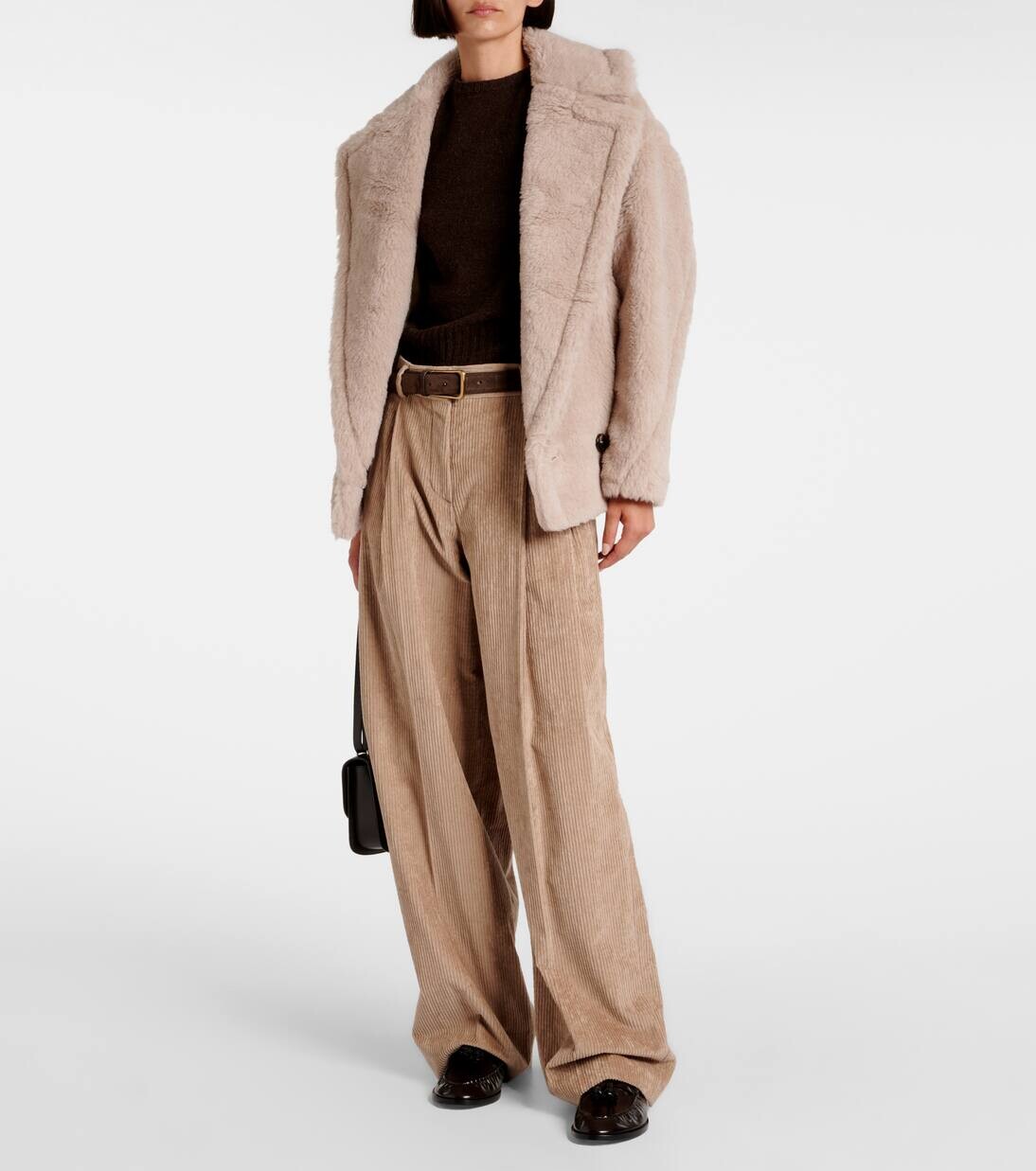 Плюшевый жакет Radice из альпаки, шерсти и шелка Max Mara, цвет cacha — фото 2