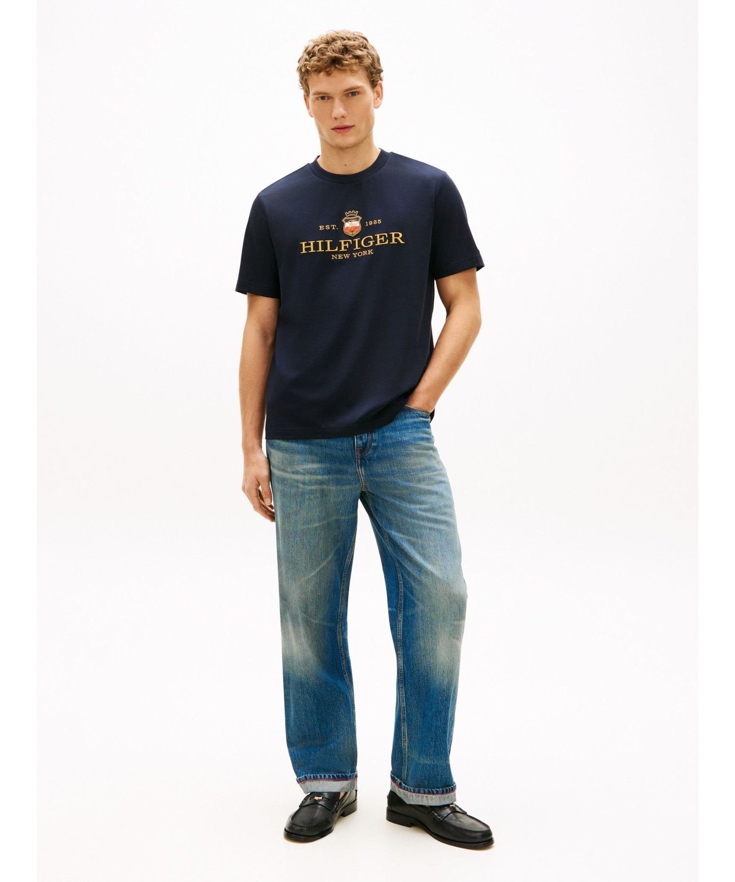 Футболка с круглым вырезом и графическим принтом Icon TOMMY HILFIGER, Blue C4U — фото 3