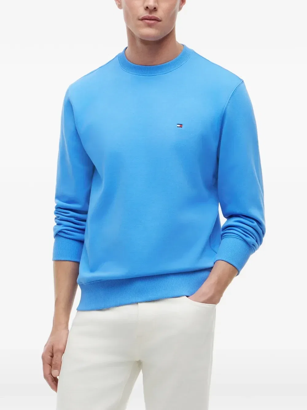 Толстовка с вышитым логотипом и круглым вырезом Tommy Hilfiger, синий — фото 3