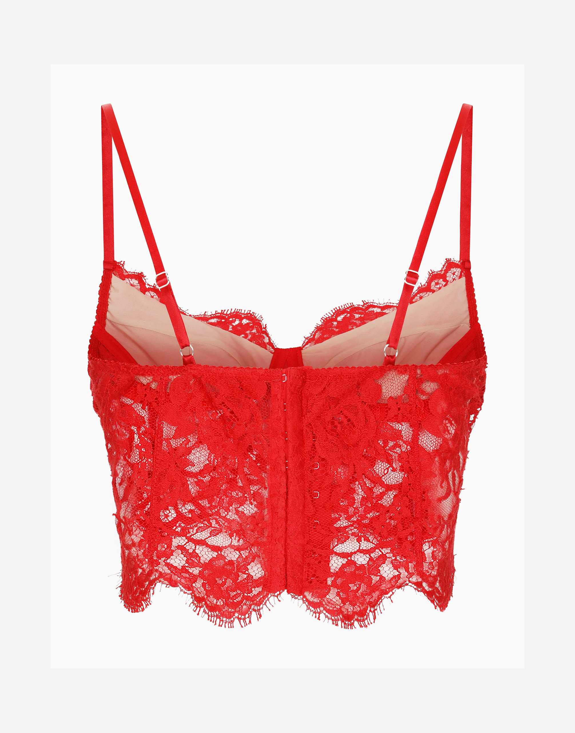 Кружевной корсет-топ из нижнего белья Dolce & Gabbana, красный — фото 2