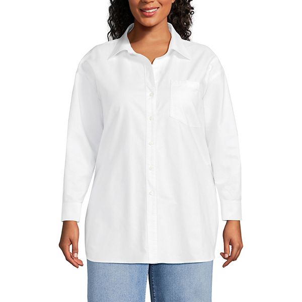 

Оверсайз рубашка oxford на пуговицах plus size Lands' End