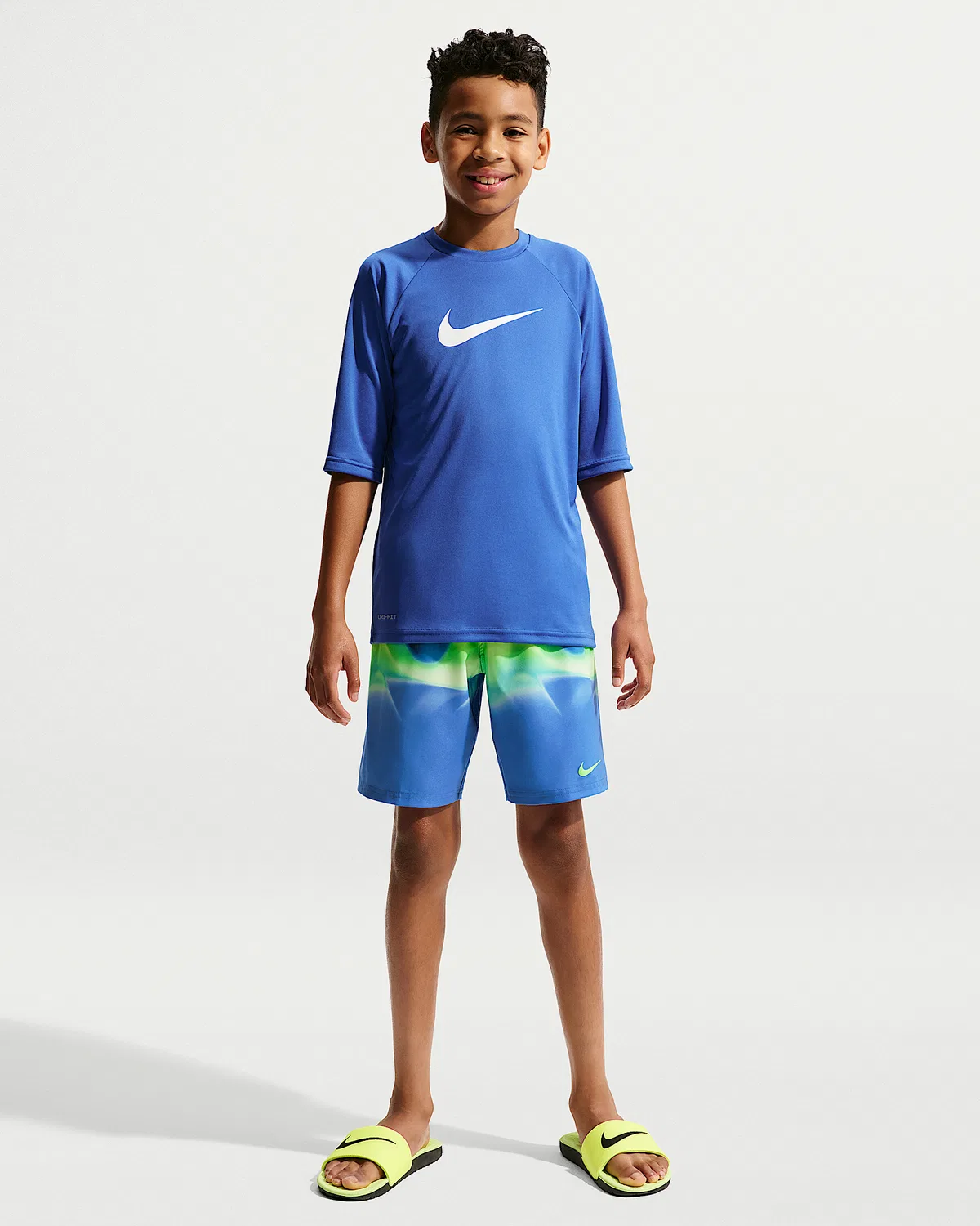 Детские (мальчиковые) плавки Nike Swim Breaker 7" с боксерской подкладкой, Blue Crystal