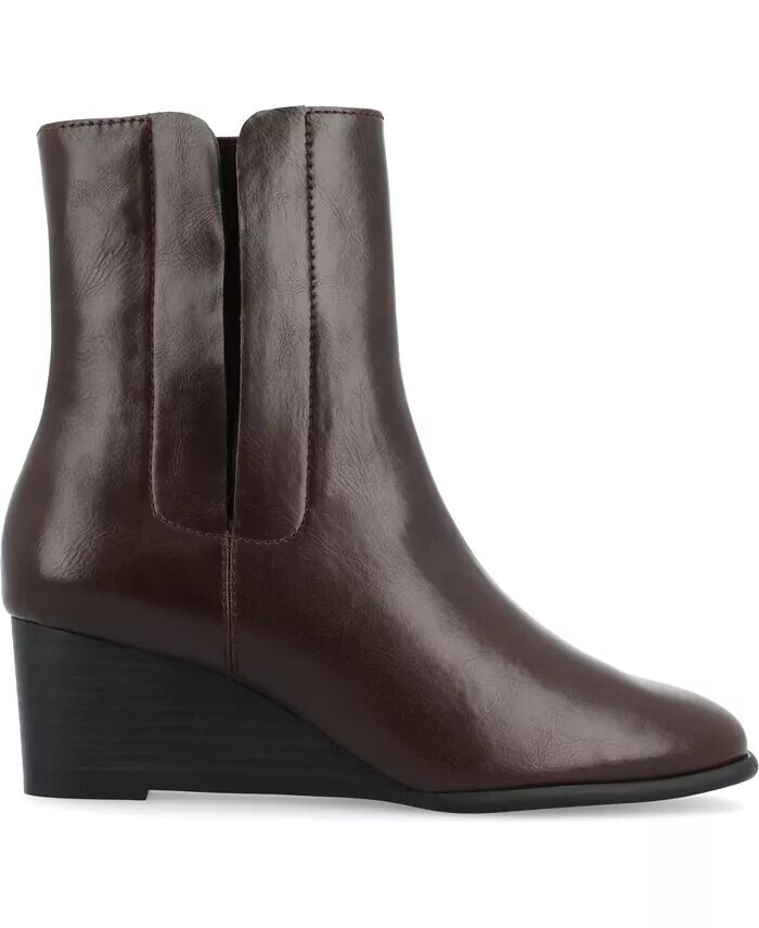 Женские ботильоны Kylo Stacked Wedge Ankle Journee Collection, коричневый — фото 2