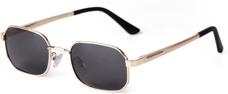 

Ретро узкие прямоугольные солнцезащитные очки в винтажном стиле, модные солнцезащитные очки в маленькой оправе с тонировкой, солнцезащитные очки в стиле хип-хоп MTZJH, C4 Gold Grey