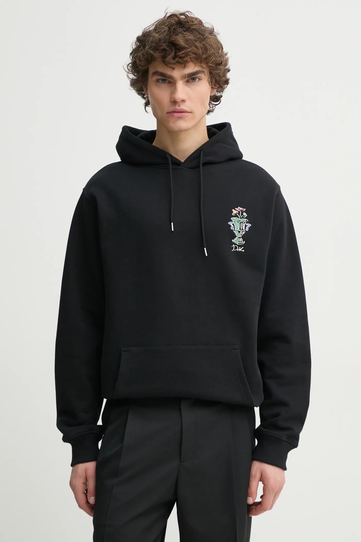 

Хлопковая толстовка Le Hoodie Vase Drôle De Monsieur, черный
