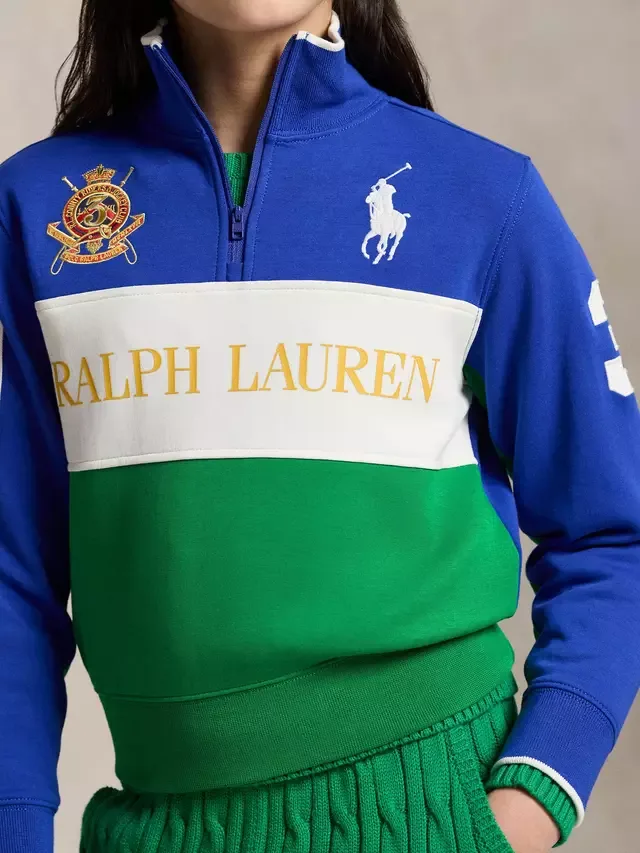 Детский хлопковый поло-свитер, цвет сапфировый Ralph Lauren — фото 2