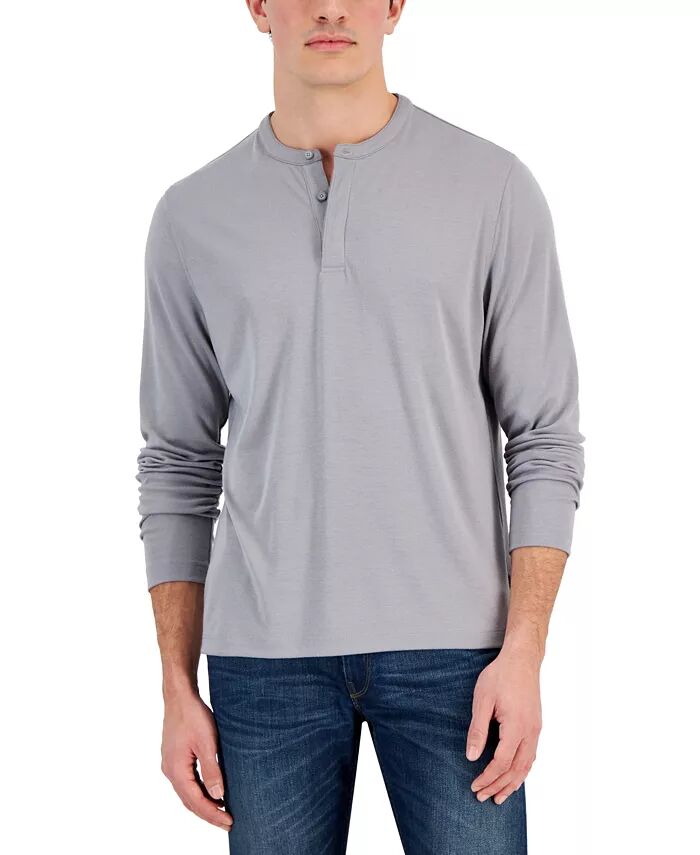 

Мужская футболка Alfatech Solid Henley Alfani, серый