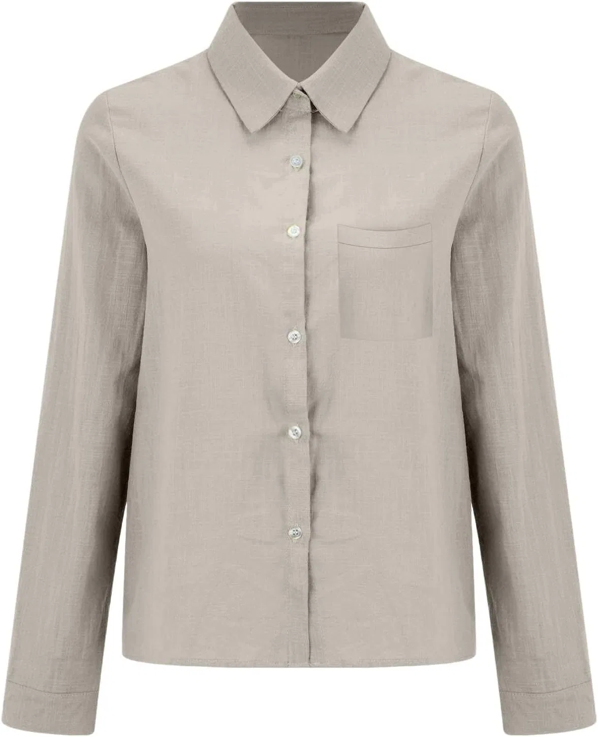 Блуза женская Casual Button Pocket Long Sleeved, серый — фото 3