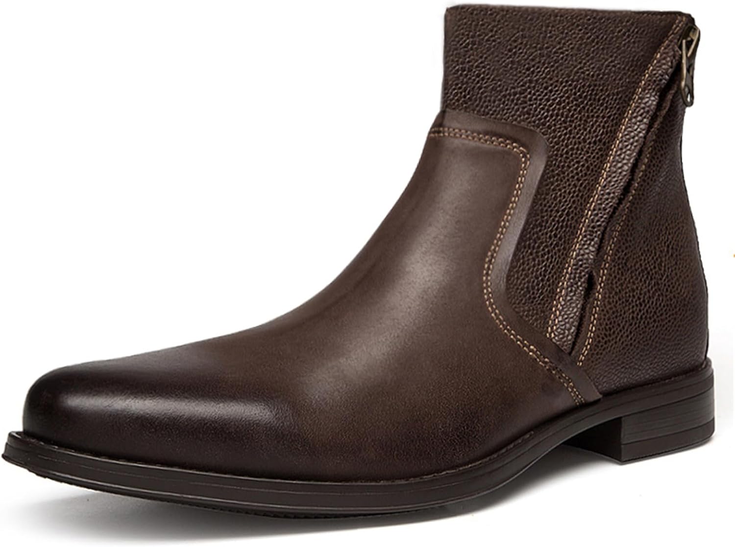 

Мужские классические ретро-ботинки челси с боковой молнией, высокие деловые оксфорды-чукка Abborora, Coffee