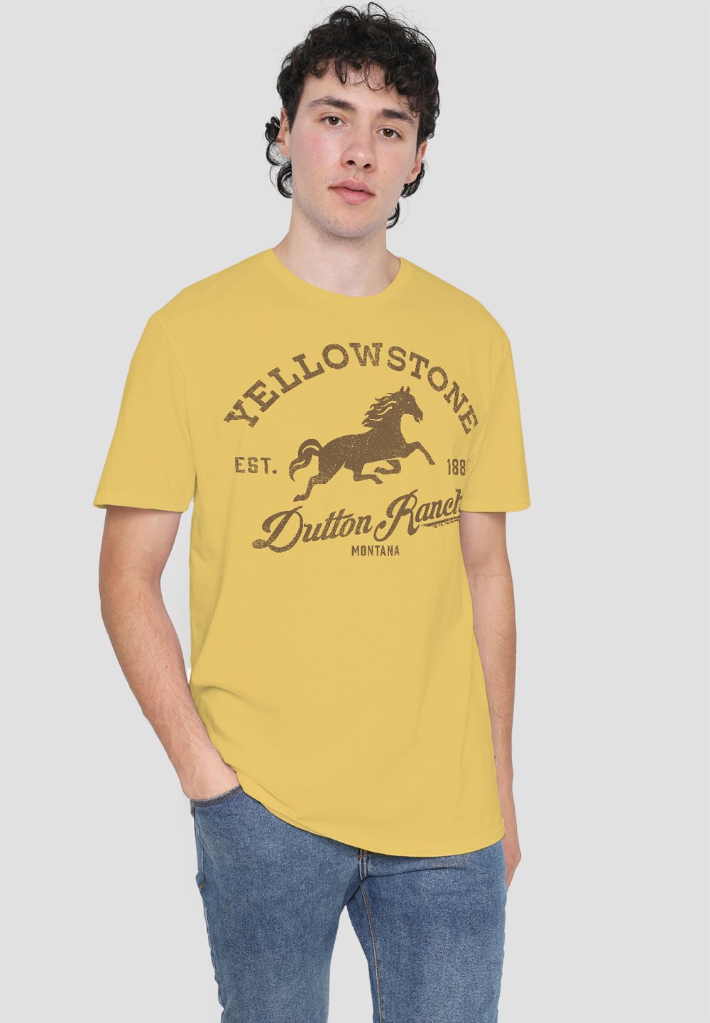 

Футболка с принтом STONE DUTTON RANCH HORSE Cotton Soul, желтый