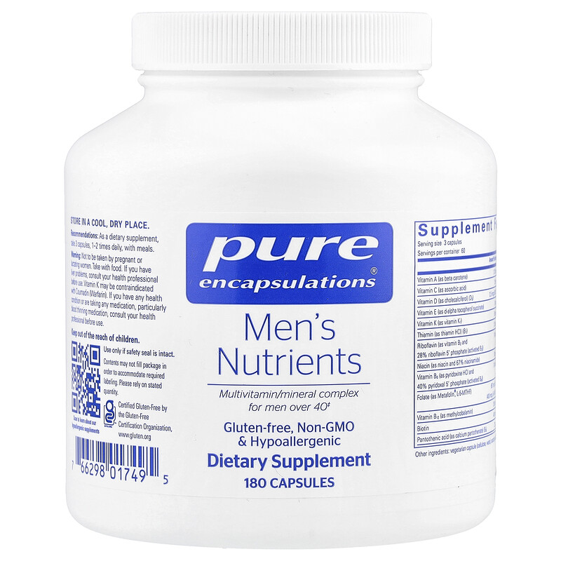 

Pure Encapsulations, Питательные вещества для мужчин, 180 капсул