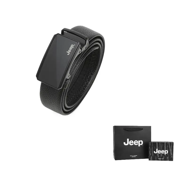 

Jeep Ремень мужской из кожи Top Grain Cow черный/текстура Litchi черный ширина 3,5 см