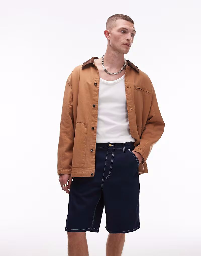 

Простая джинсовые шорты Carhartt WIP темно-синего цвета