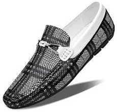 Лоферы для мужчин двухцветные из ПУ кожи, Loafers for Men, сине-белый SayfuR — фото 4