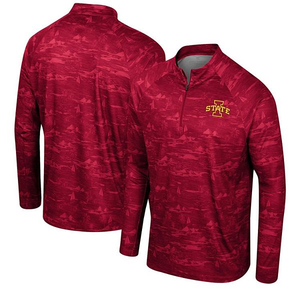 

Мужская куртка кардиган Iowa State Cyclones Carson с рукавом реглан и четвертью молнии Colosseum