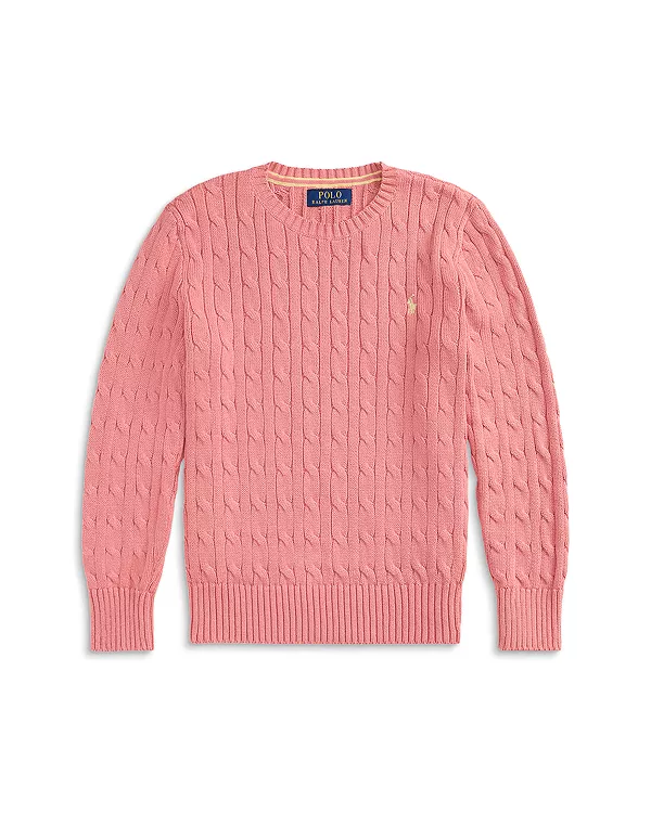 

Хлопковый свитер крупной вязки для мальчиков - для детей постарше. Ralph Lauren, розовый