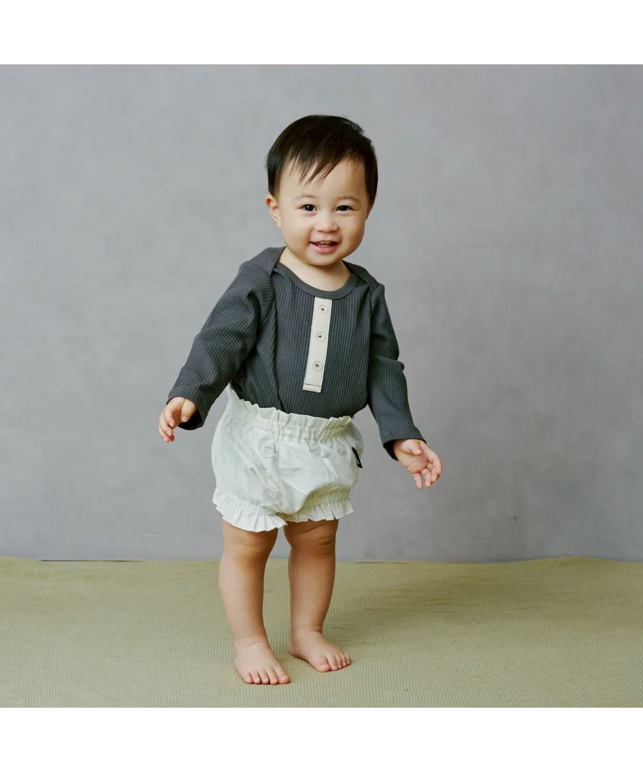 Брюки-кюлоты для малышей LoeRys Farm Baby из фланели, офф-белый