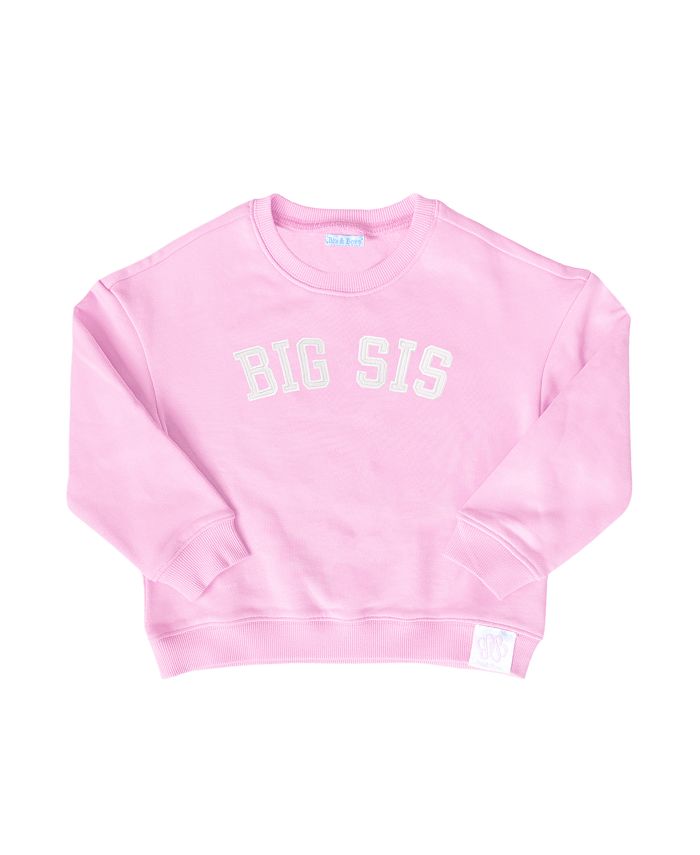 

Свитшот с круглым вырезом Big Sis – для малышей, детей и подростков Bits & Bows, розовый