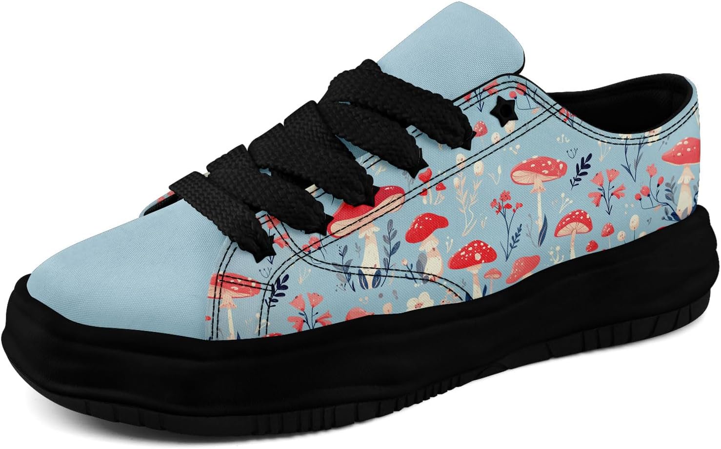 

Кеды AWSOLE с грибным цветочным принтом на холщовой основе для женщин и мужчин, низкие модные шнурованные кроссовки для прогулок, повседневная обувь на весну и лето, белый/черный/красный/голубой/светло-голубой