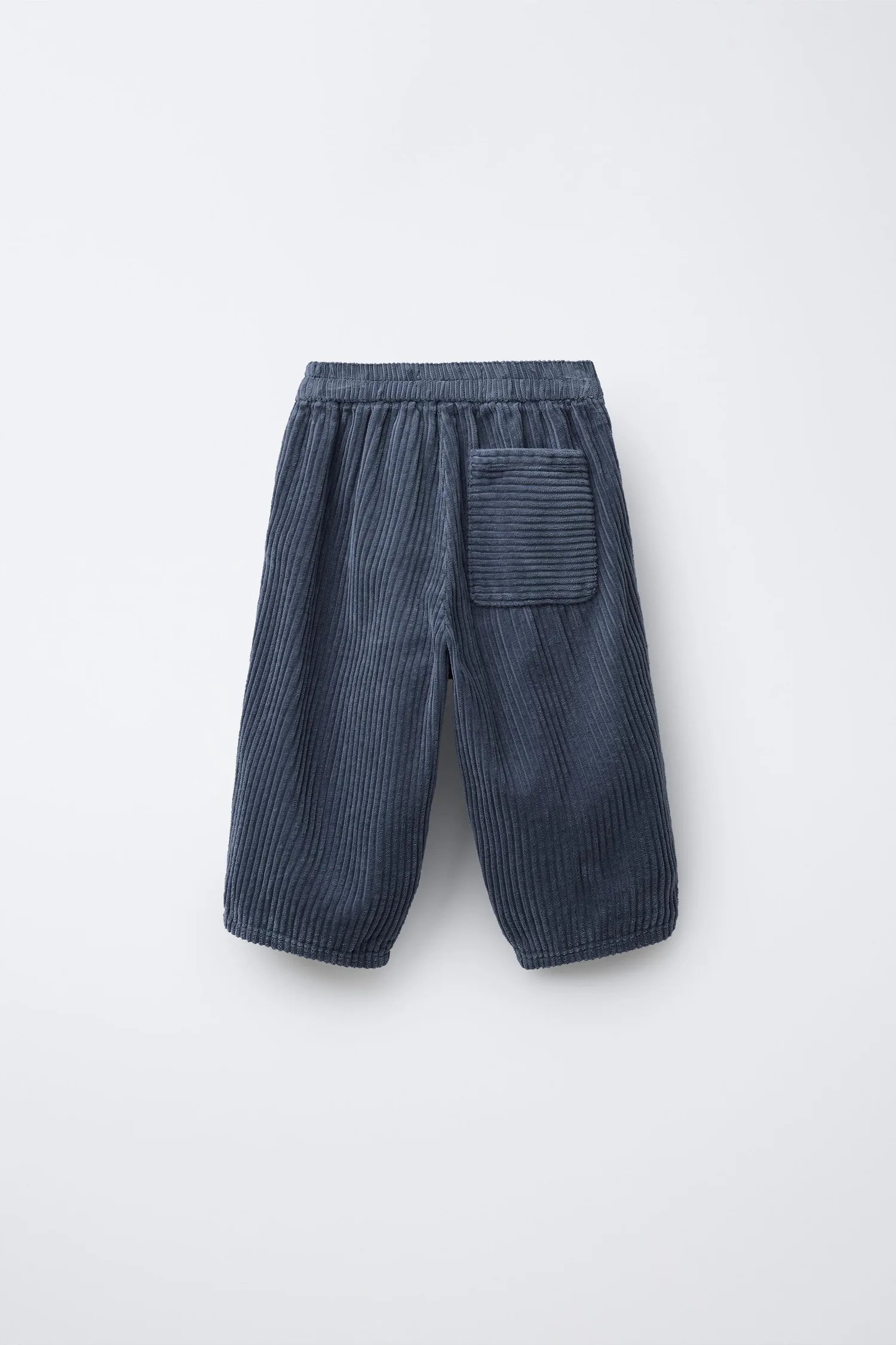 Вельветовые брюки-баллоны с широкой талией Zara, синий — фото 2