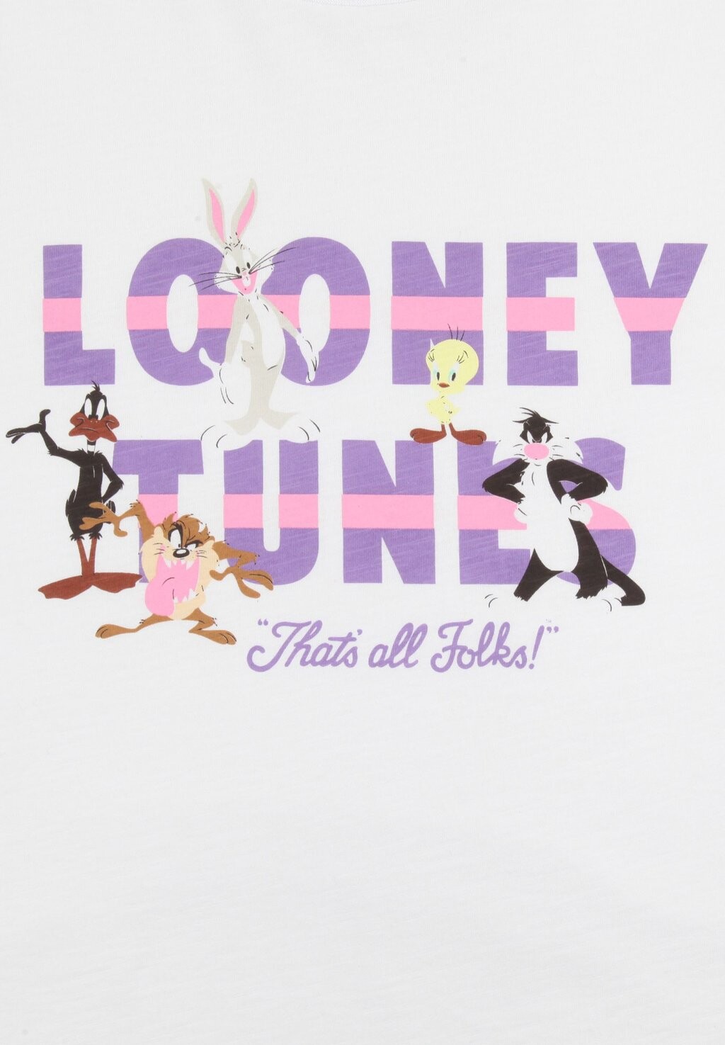 

Футболка с принтом LOONEY TUNES THAT'S ALL FOLKS Re:Covered, белый