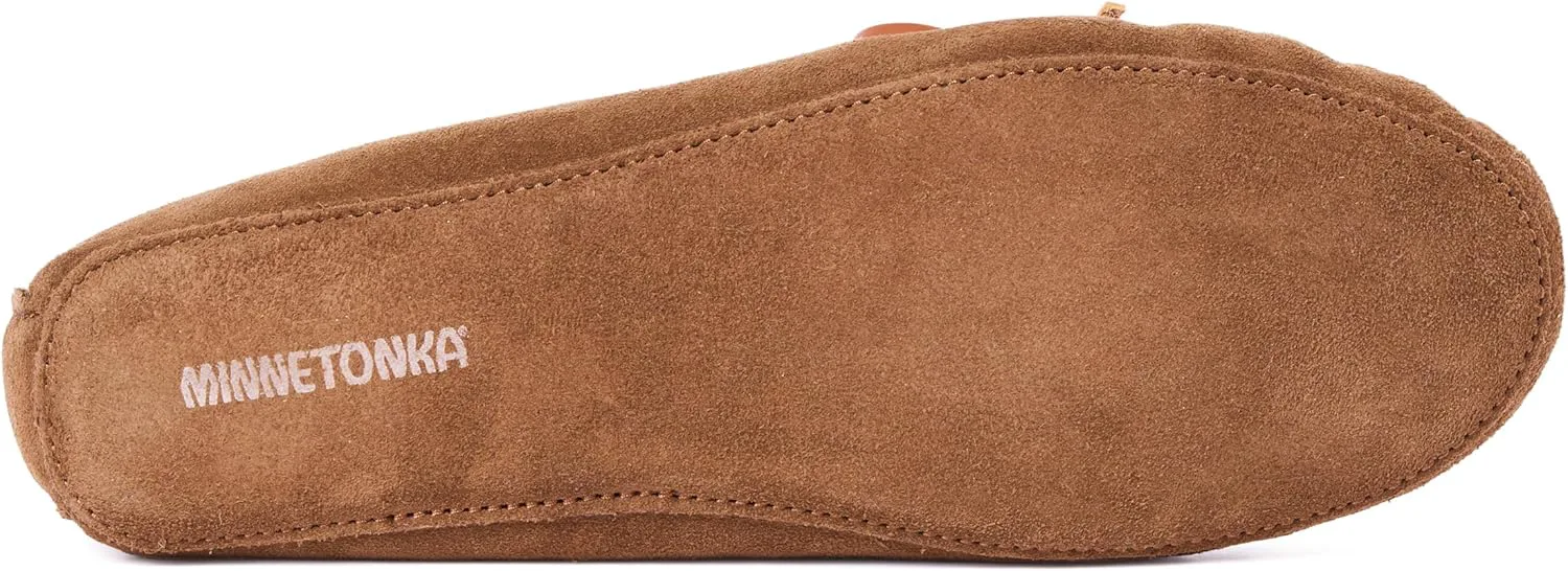Мужские мокасины Minnetonka из овчины с мягкой кожаной подошвой, коричневый — фото 2