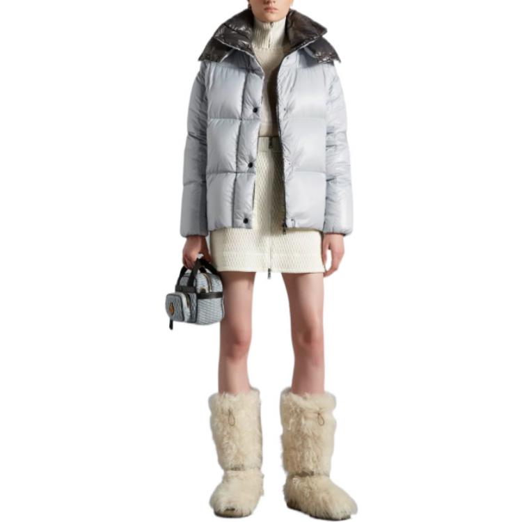 Короткая пуховая куртка Parana сиренево-серый/темно-серый Moncler, темно-серый — фото 3