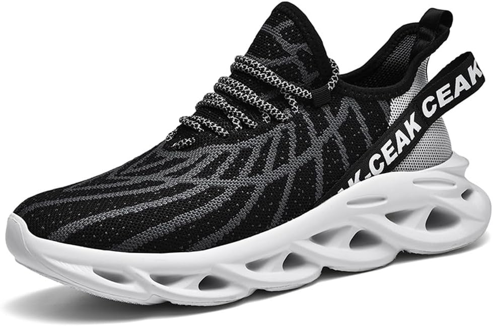 

Мужские модные кроссовки Jakcuz больших размеров с сетчатым дизайном, толстой подошвой и комфортной сеткой, повседневные кроссовки для спортзала, на шнуровке и для прогулок, белый/черный