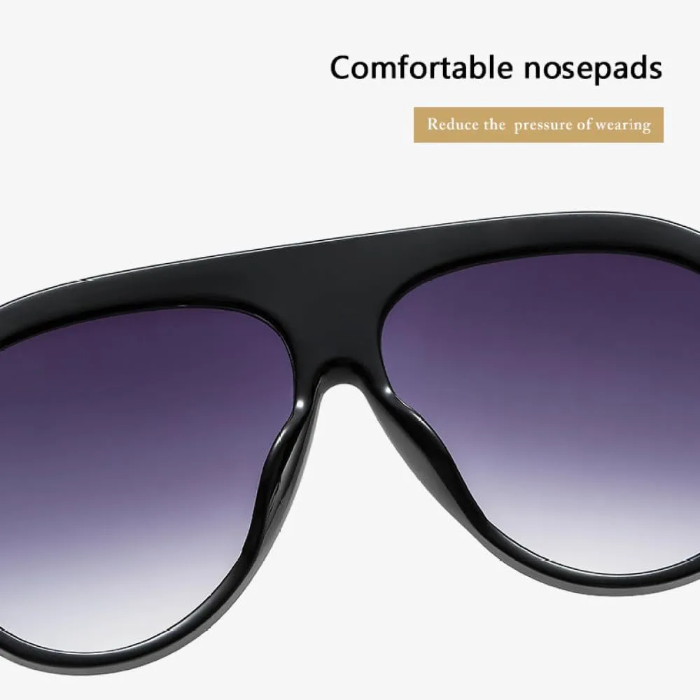 

Овальные солнцезащитные очки 2027 года для женщин и мужчин, ретро-очки в крупной оправе, модные солнцезащитные очки с защитой от УФ-излучения UV400 MTZJH, Black Tea