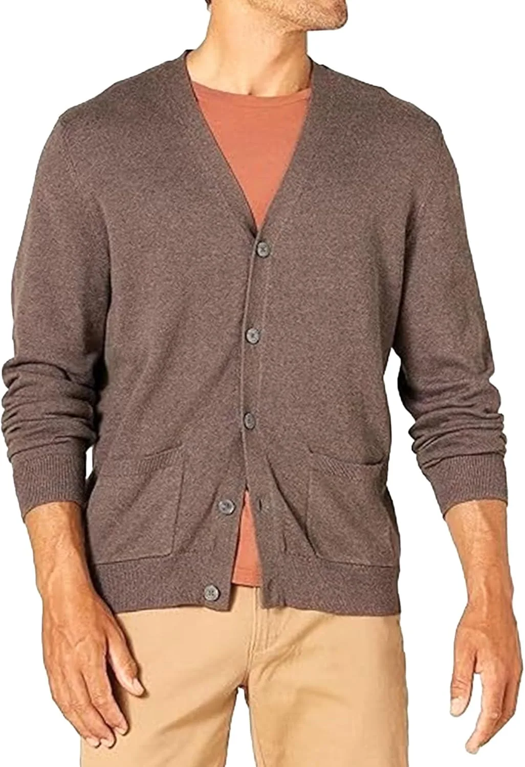 

Мужской кардиган V-образного выреза с пуговицами, вязаный, фактурный JEShifangjiusu