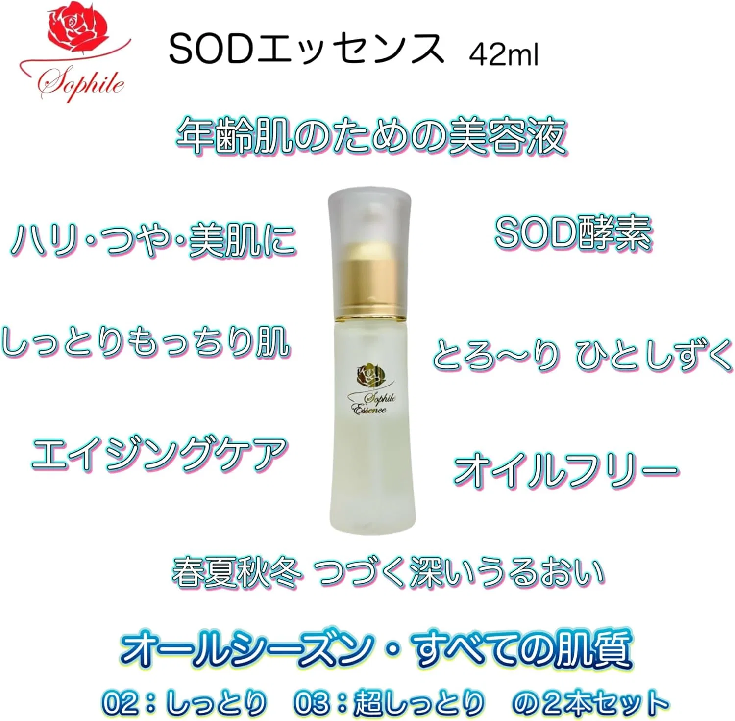 Набор Sophile — Сывороток SOD Essence Moist & Super Moist 42 мл каждая — фото 2