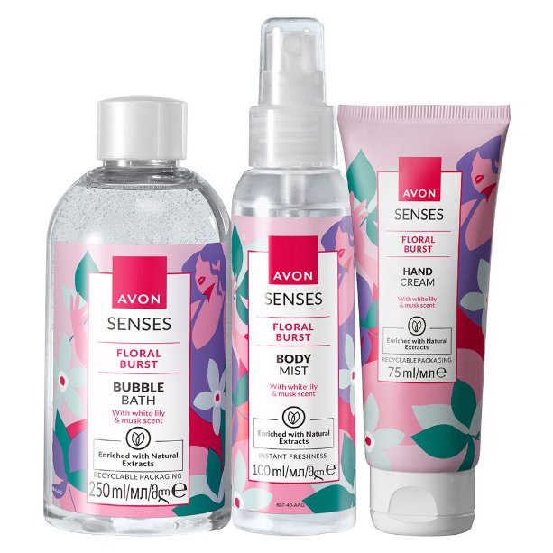 

Avon, Floral Burst White Lily Musk, набор косметики, 3 шт.