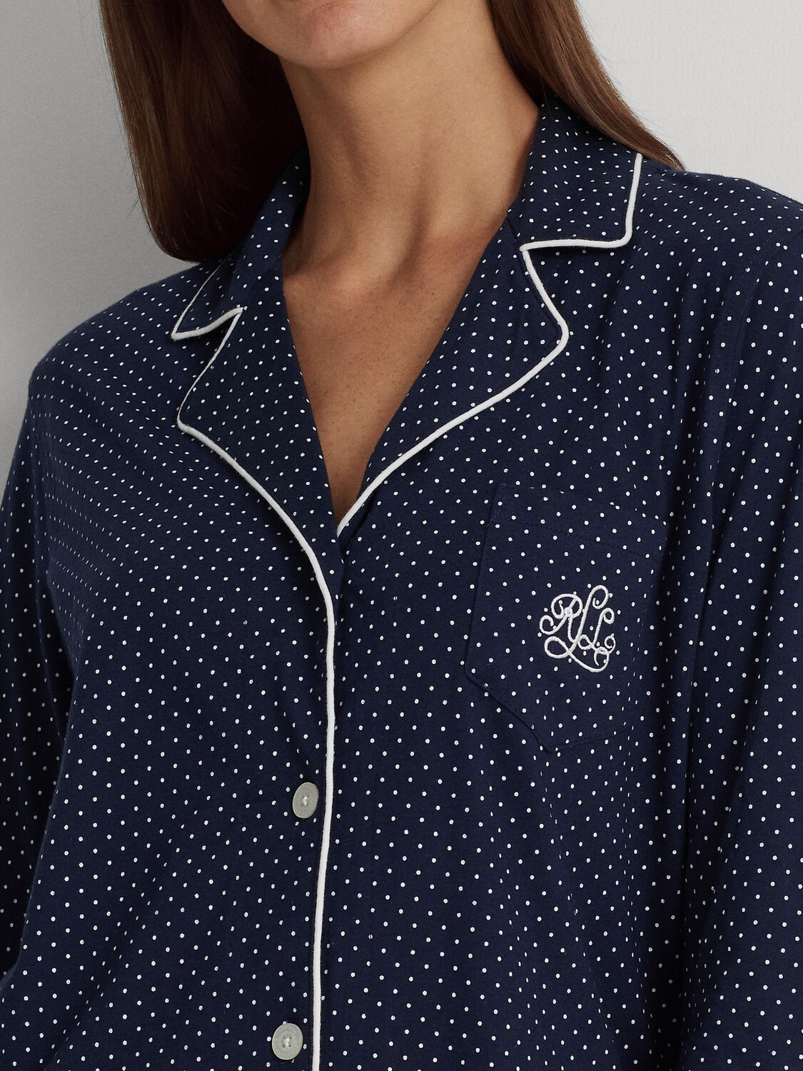 Пижамный комплект Lauren Ralph Lauren Capri Spot, темно-синий — фото 4