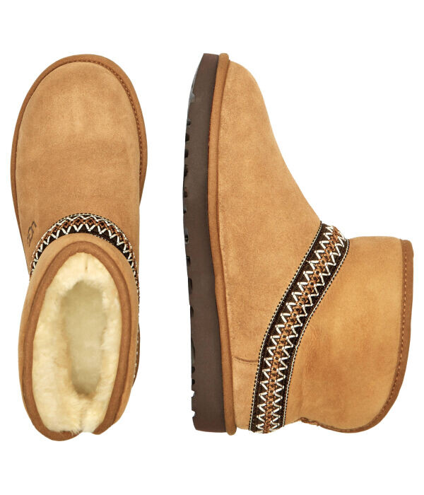 Ботинки женские UGG кожаные зимние, коричневый — фото 4