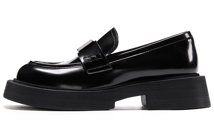 Повседневные туфли GG CC Small Leather на платформе, женские черные лоферы GG-CC, Black
