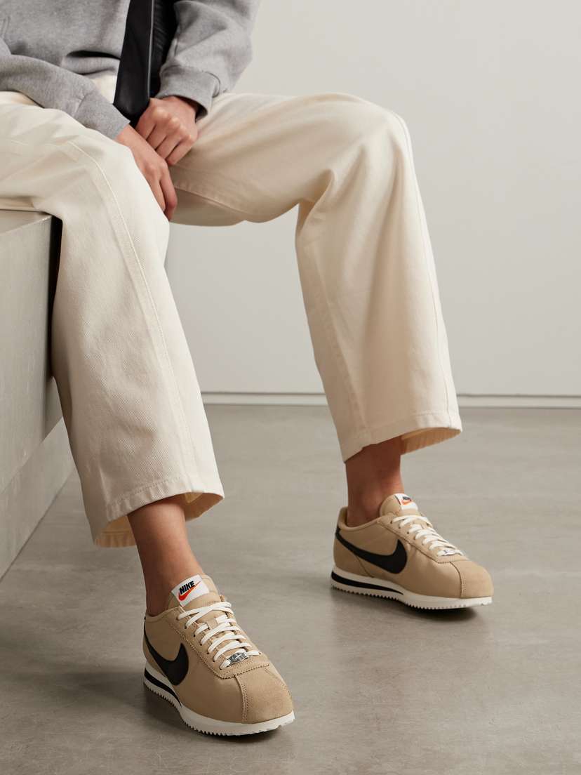 Кроссовки Cortez с отделкой из кожи и замши Nike, бежевый — фото 2
