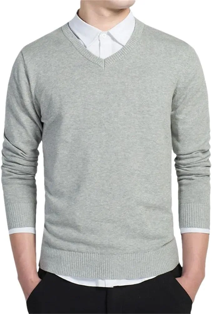 

Мужской вязаный свитер V-образным вырезом