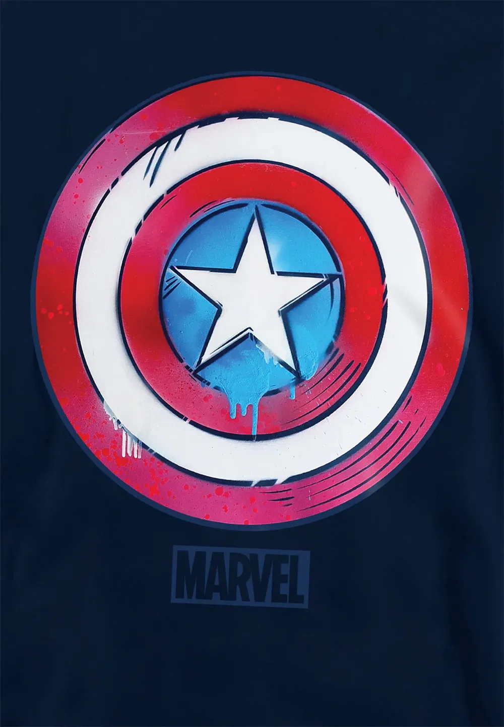 Детская худи Marvel Captain America Drip Shield, темно-синий — фото 2