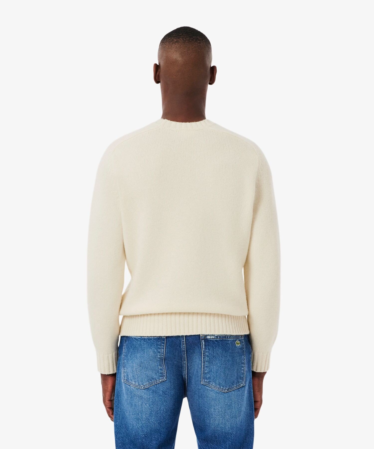 Фирменный свитер с логотипом и ворсистой вязкой LACOSTE, Off white — фото 3