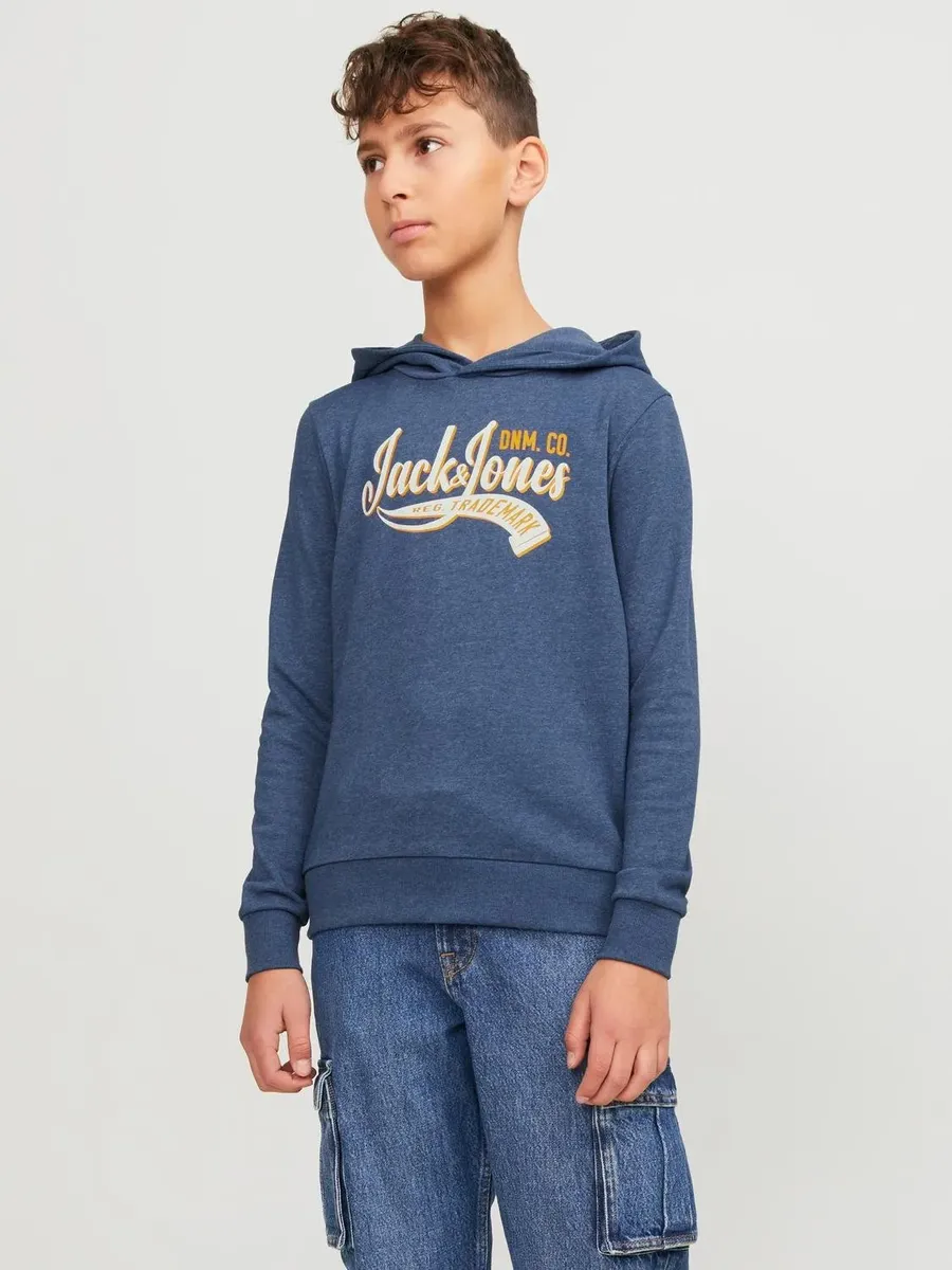 

Детская толстовка Jack & Jones "JJELOGO SWEAT HOOD 2 COL 23/24 SN MNI" Jack & Jones Junior, синий