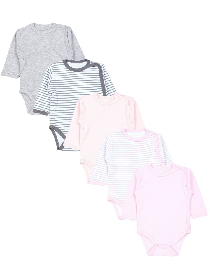 

TupTam Комплект из 5 детских боди с длинными рукавами, розово-серого цвета