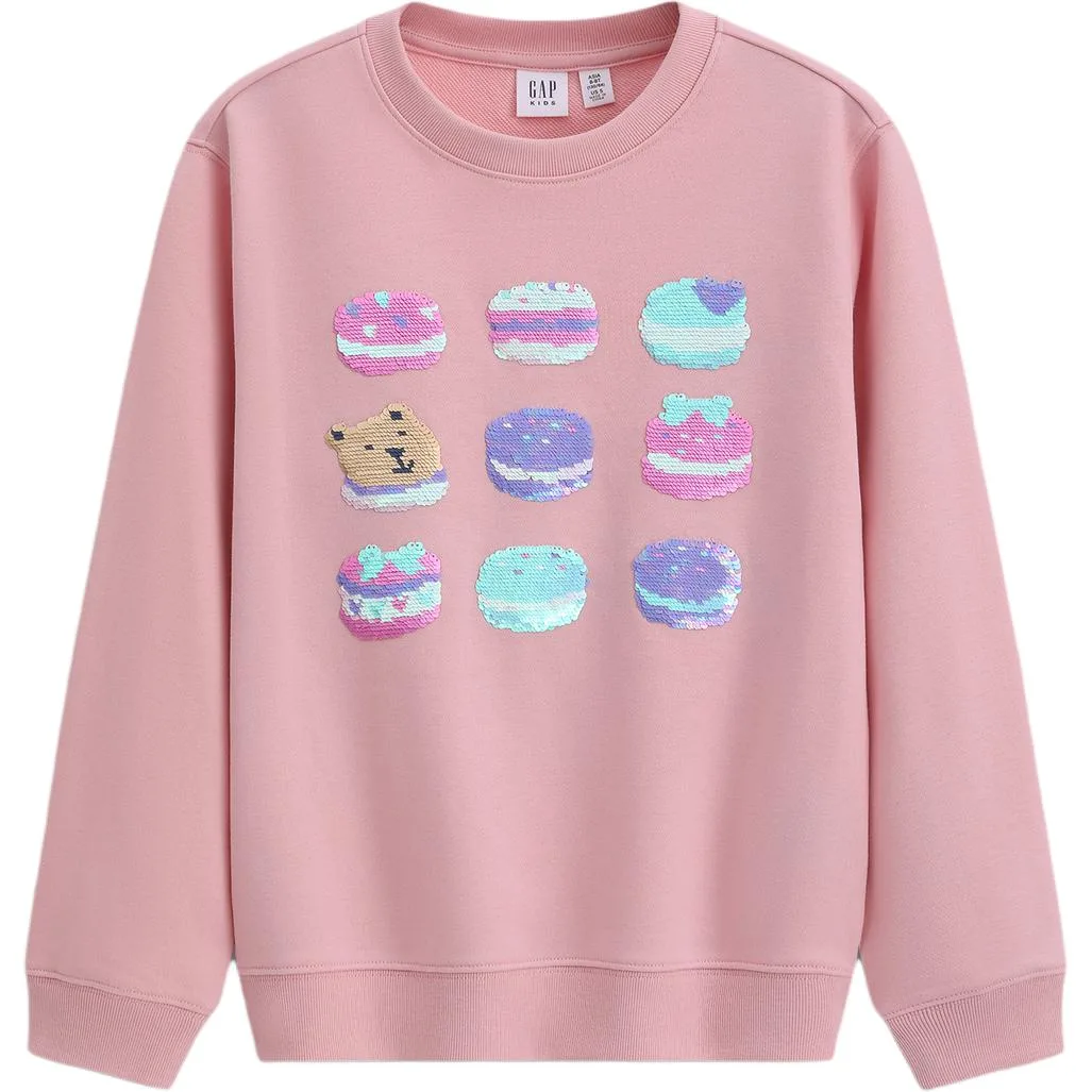 Детский свитшот с круглым вырезом GAP, Coral Powder