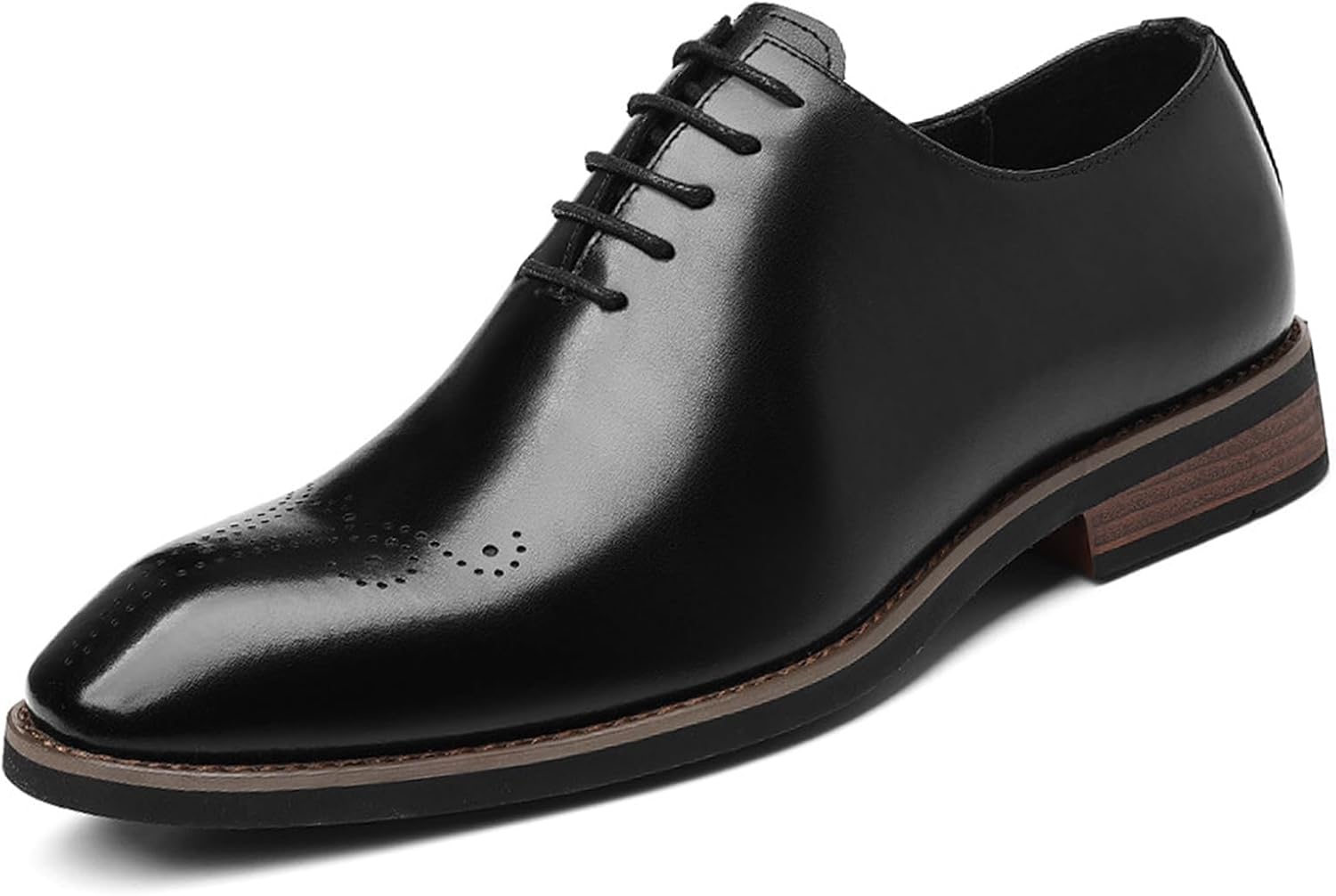 

Мужские кожаные броги оксфорды, модные перфорированные классические деловые туфли, ретро дерби оксфорды Ptnoka, черный