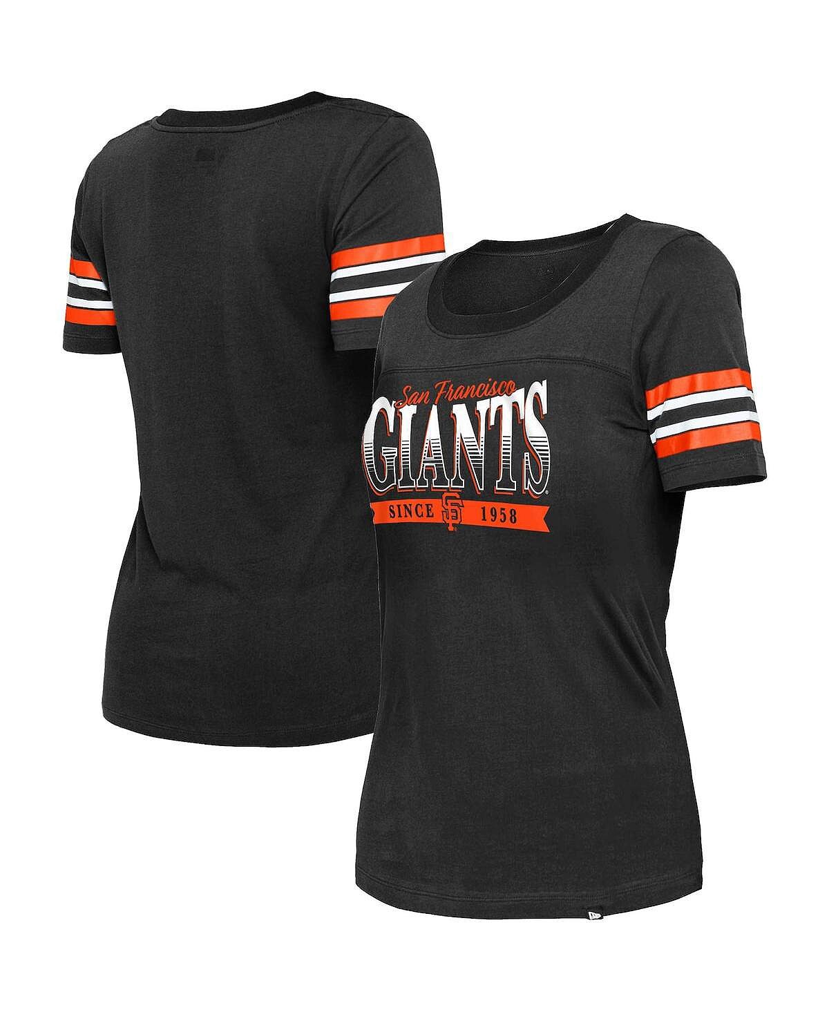 

Женская черная футболка в полоску San Francisco Giants Team New Era, черный