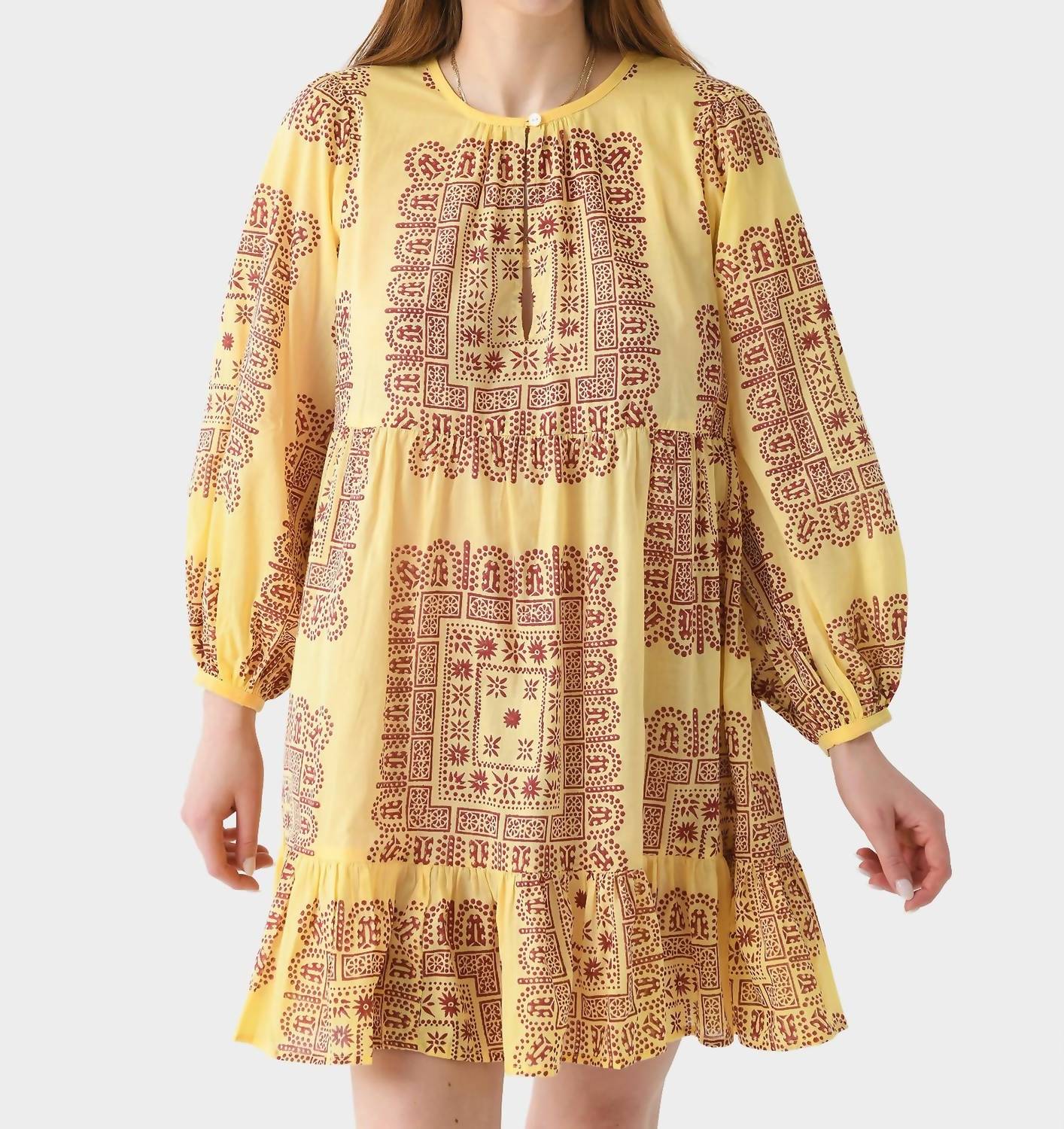 

Мини-платье Nalii желтого цвета Antik Batik