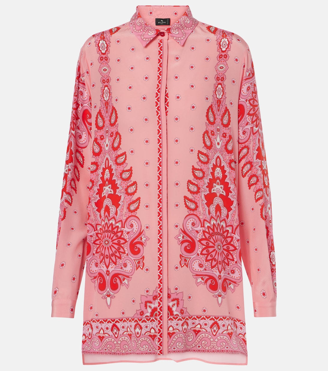 

Шелковая рубашка с принтом Etro, розовый