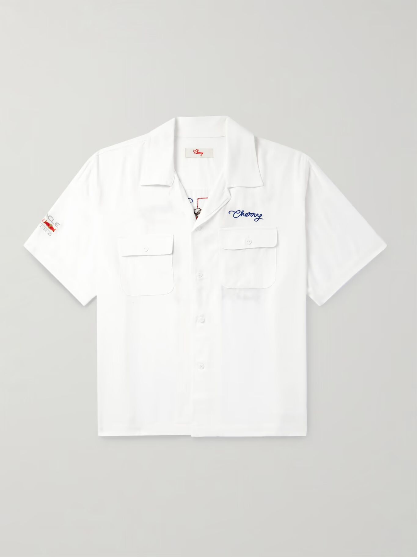 

Рубашка Oracle Red Bull Racing Mechanic Camp-Collar с вышитым твилом CHERRY LOS ANGELES, белый